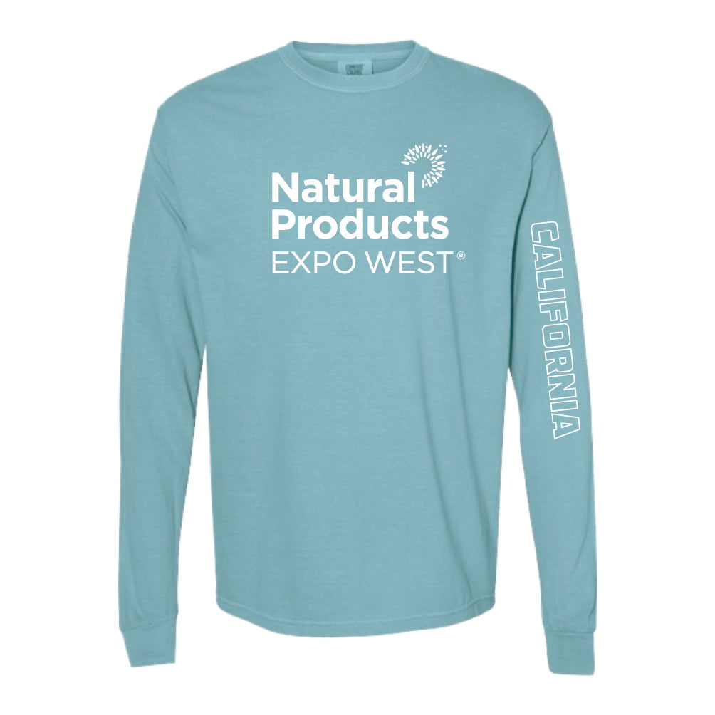 Expo West - Unisex Garment Wash Seafoam Long Sleeve Tee
